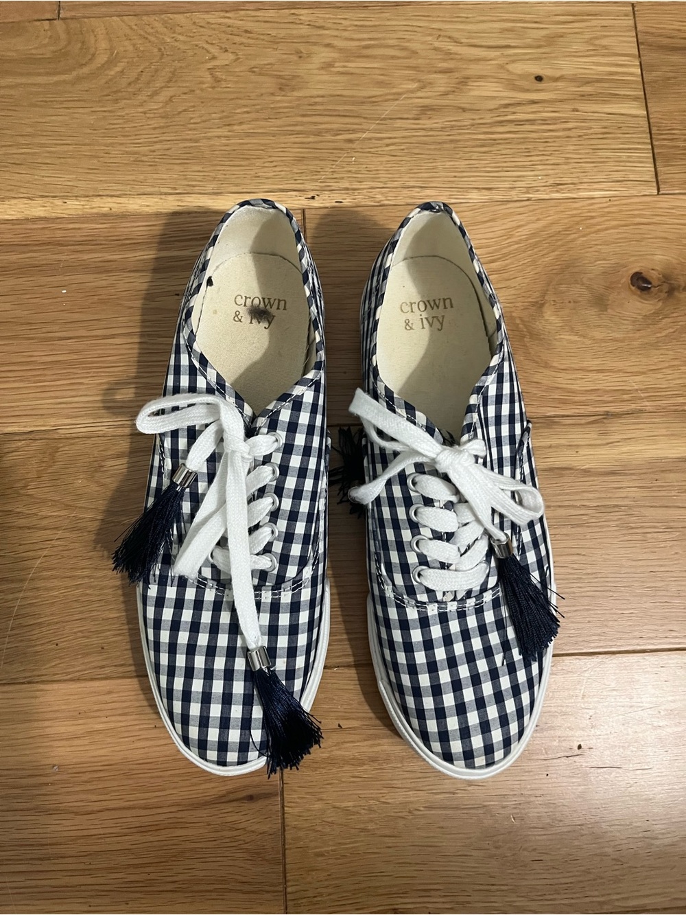 Crown and Ivy gingham check shoes